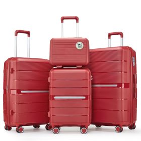 Luggage Sets 4 Piece(14/20/24/28) PP Lightweight & Durable Expandable suitcase (Color: as Pic)