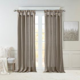 Twist Tab Lined Window Curtain Panel(Only 1 Pc Panel) (Color: as Pic)