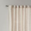 Faux Linen Rod Pocket and Back Tab Fleece Lined Curtain Panel(Only 1 Pc Panel)