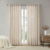 Faux Linen Rod Pocket and Back Tab Fleece Lined Curtain Panel(Only 1 Pc Panel)