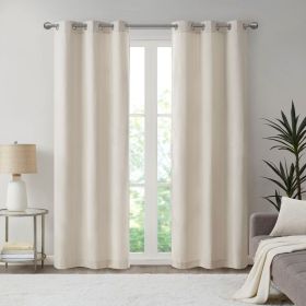 Basketweave Room Darkening Curtain Panel Pair(2 Pcs Window Panels) (Color: as Pic)